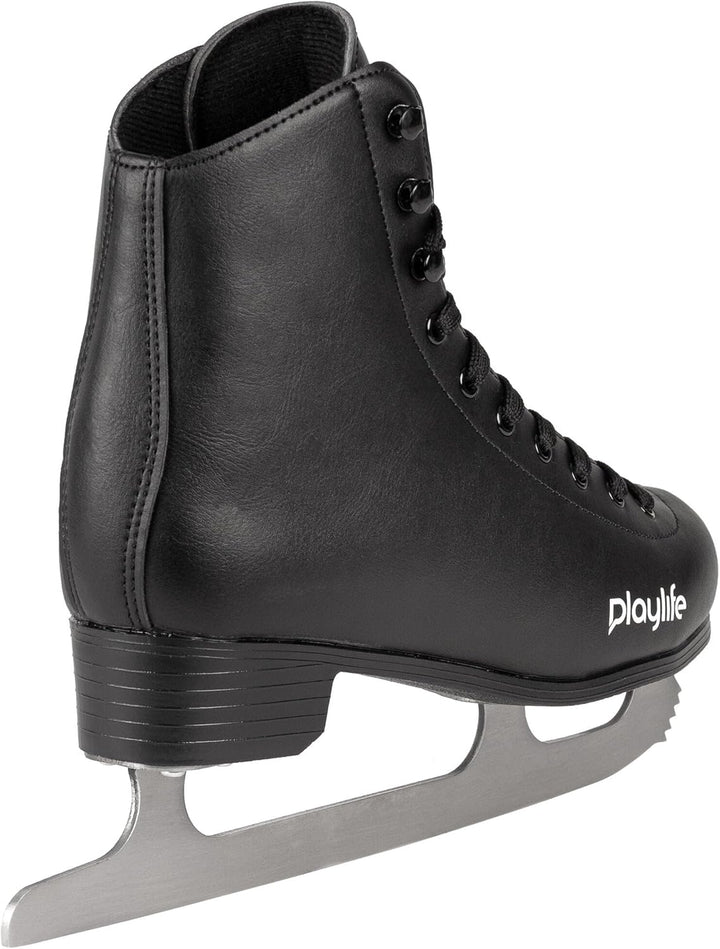 Playlife Classic Black Ice Skate – Schlittschuhe für Damen & Herren, wasserabweisendes Kunstleder, w