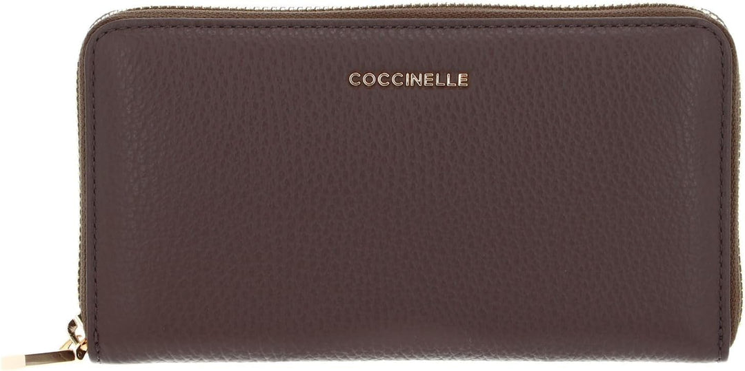 Coccinelle Metallic Soft - Geldbörse 7cc 18 cm Coffee