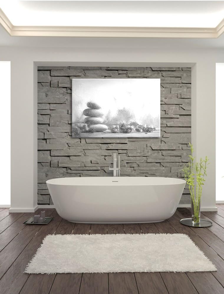 Pixxprint Lavendel Spa-Stillleben Kunst Kohle Effekt, Format: 100x70 auf Leinwand, XXL riesige Bilde