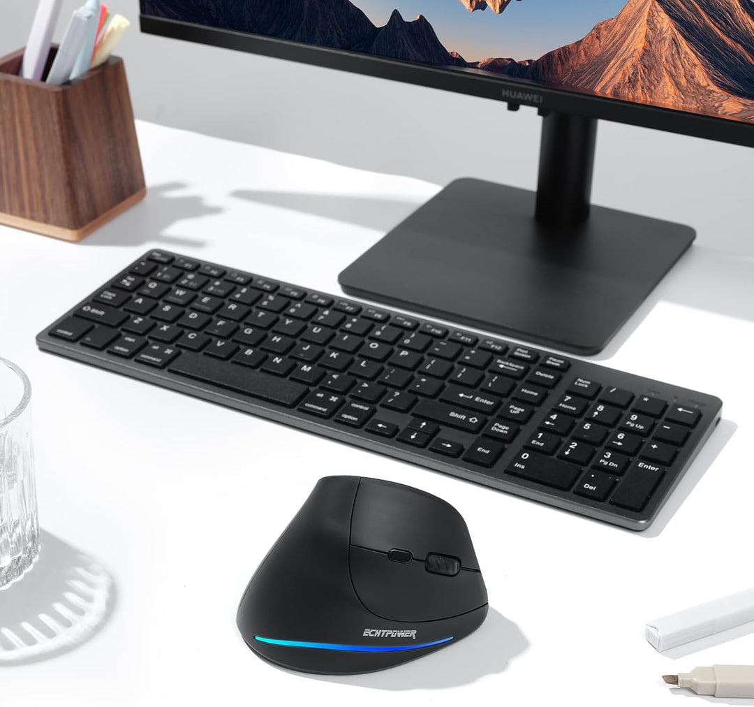Update-Version 2.4G Vertikale Ergonomische Maus, Silent RGB Vertical Maus, 4800 DPI, 6 Tasten Wieder