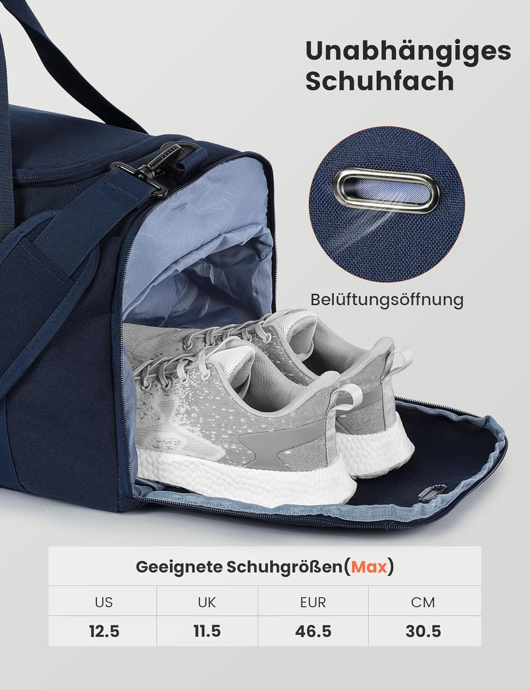SKYSPER Sporttasche Herren 40l, Sporttasche mit Rucksackfunktion Reisetasche Gym Tasche mit Schuhfac
