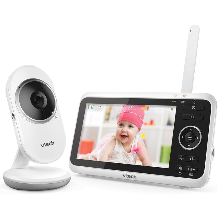 VTech Babymonitor VM350 – Video-Babyphone mit beweglicher Kamera – Klarer Sound, LCD-Farbbildschirm