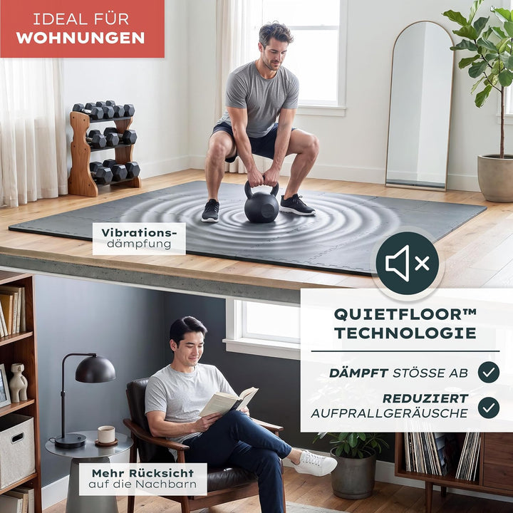 Blumtal Bodenschutzmatte Fitness Set Creme 36er Set, Creme 36er Set