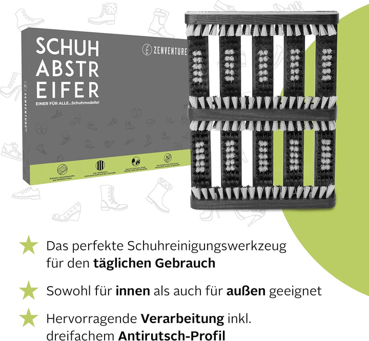 Schuhabstreifer - Robuster Schuhabstreifer für aussen & innen - Aus langlebigem Weissdorn-Holz & mit