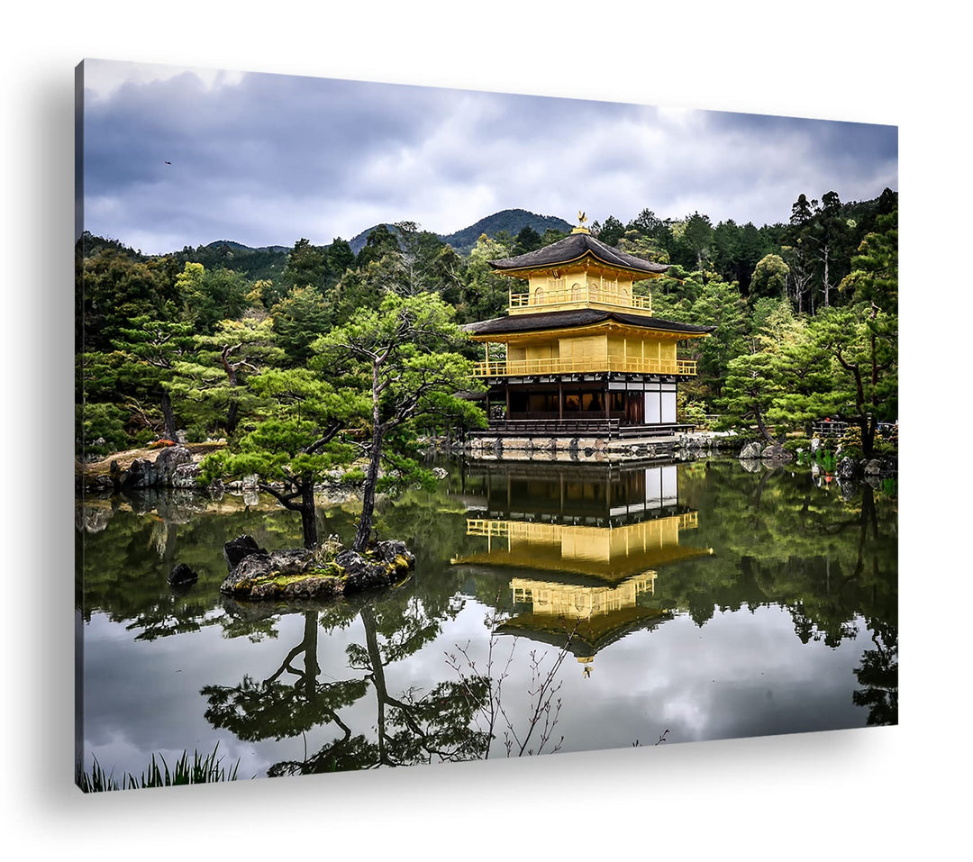 deyoli Tempel- und Gartenanlage Japans Format: 80x60 als Leinwandbild, Motiv fertig gerahmt auf Echt