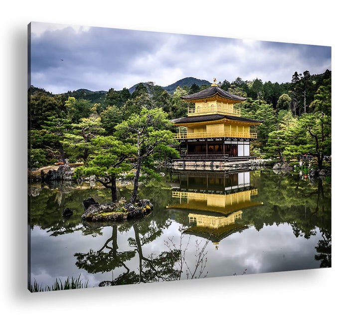 deyoli Tempel- und Gartenanlage Japans Format: 80x60 als Leinwandbild, Motiv fertig gerahmt auf Echt