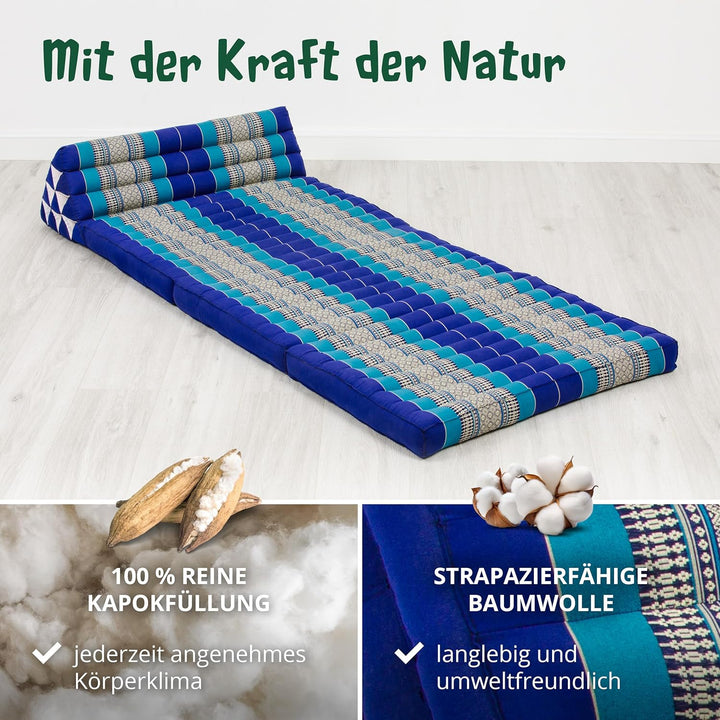 livasia Thaikissen 3 Auflagen für Paare XXL - 190x80x8cm - Dreieckskissen Klappmatratze, extrabreit