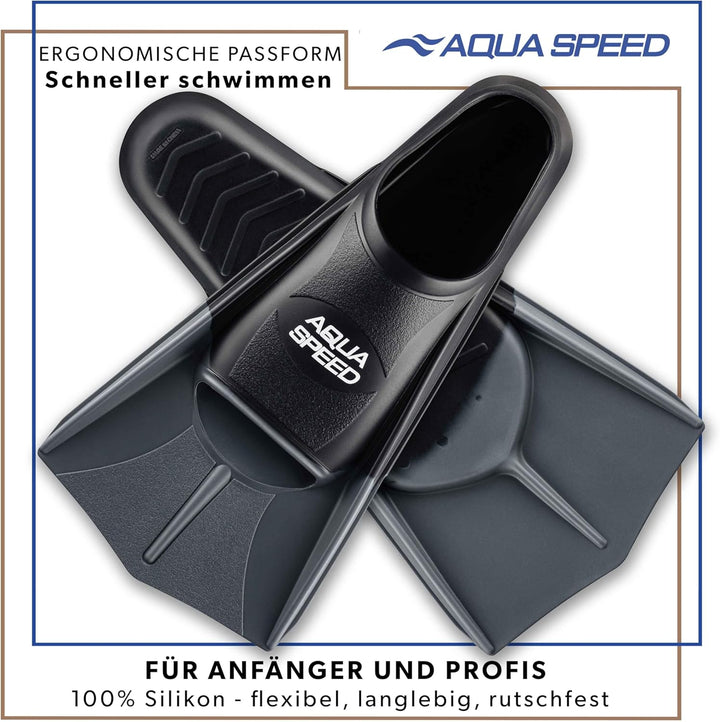 Aqua Speed Kurze Schwimmflossen für Erwachsene und Kinder I HIGH TECH | weiche Trainingsflossen I le