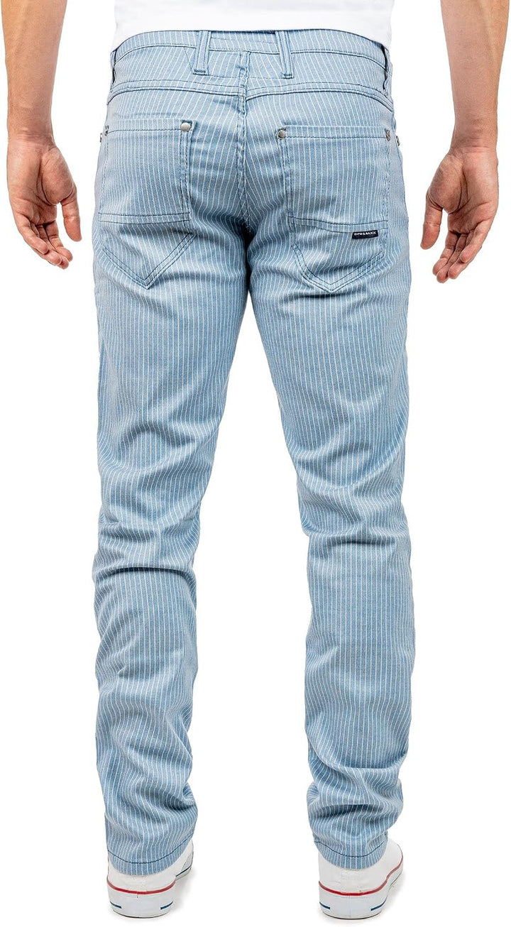 Cipo & Baxx Herren Slim Fit Hose Stoffhose im modernen Look, 30W / 32L Blau - 02
