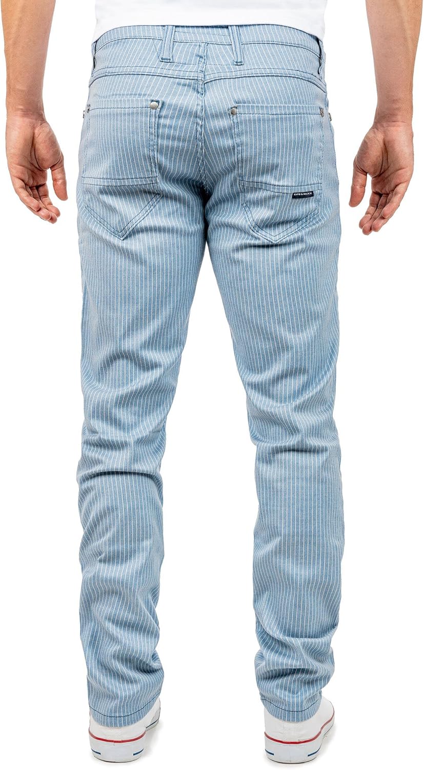 Cipo &amp; Baxx Herren Slim Fit Hose Stoffhose im modernen Look, 30W / 32L Blau - 02