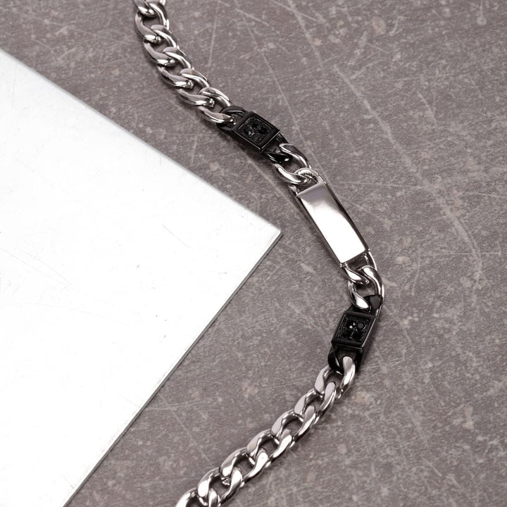 Morellato Herren Halskette, CATENE Kollektion, aus Stahl, Schwarz-PVD, Stein - SATX01