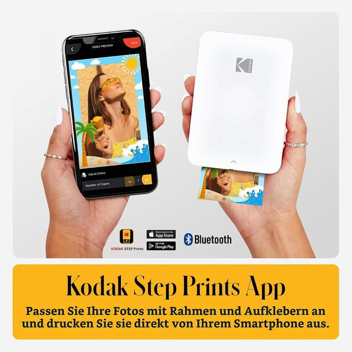 Kodak Step Slim Mobiler Sofortbild-Fotodrucker – Kit: 20 Packung Zinkpapier, Etui