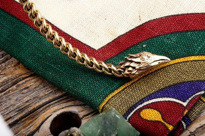 Windalf Frauen Torques RAVONA Ø 13 cm Wikinger Halsschmuck Odins Raben Schmuck Handarbeit Bronze