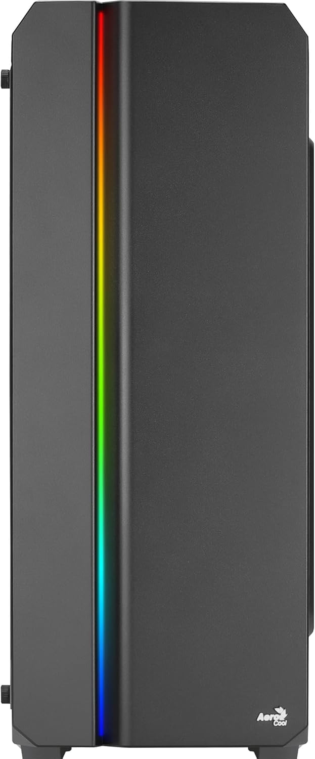 Aerocool GENESISV2BK, PC ATX Gehäuse, Front LED ARGB, ARGB 12cm Lüfter, Schwarz Schwarz GENESISV2BK
