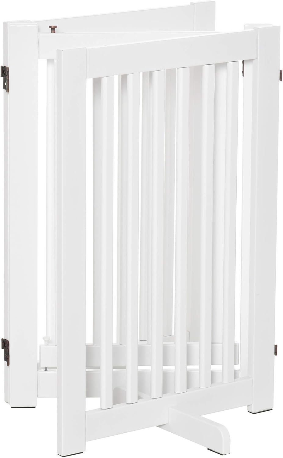 PawHut Absperrgitter Holz Freistehendes Schutzgitter für Hunde Türschutzgitter Verstellbares Hundegi