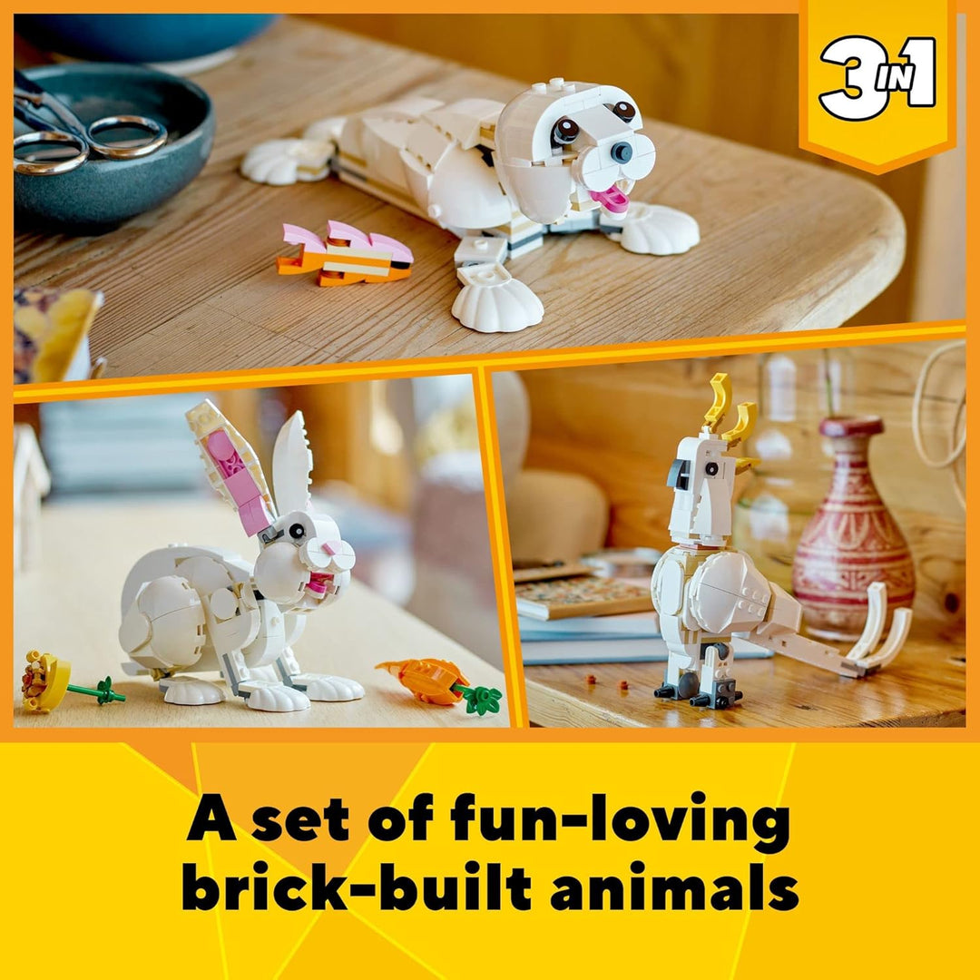 LEGO Creator 31133 3-in-1 Tier-Bausatz, Osterhase, Robbe und Papagei, ideal für Osterkörbe von Kinde