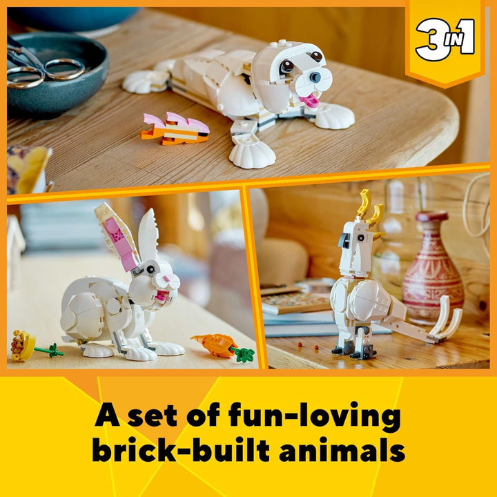 LEGO Creator 31133 3-in-1 Tier-Bausatz, Osterhase, Robbe und Papagei, ideal für Osterkörbe von Kinde