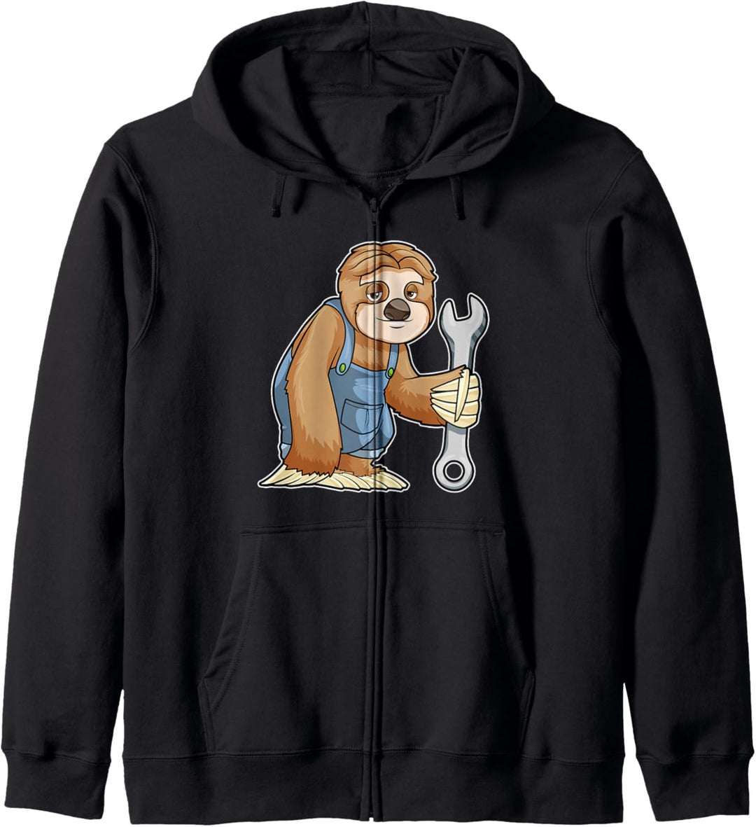 Faultier Mechaniker Schraubenschlüssel Kapuzenjacke