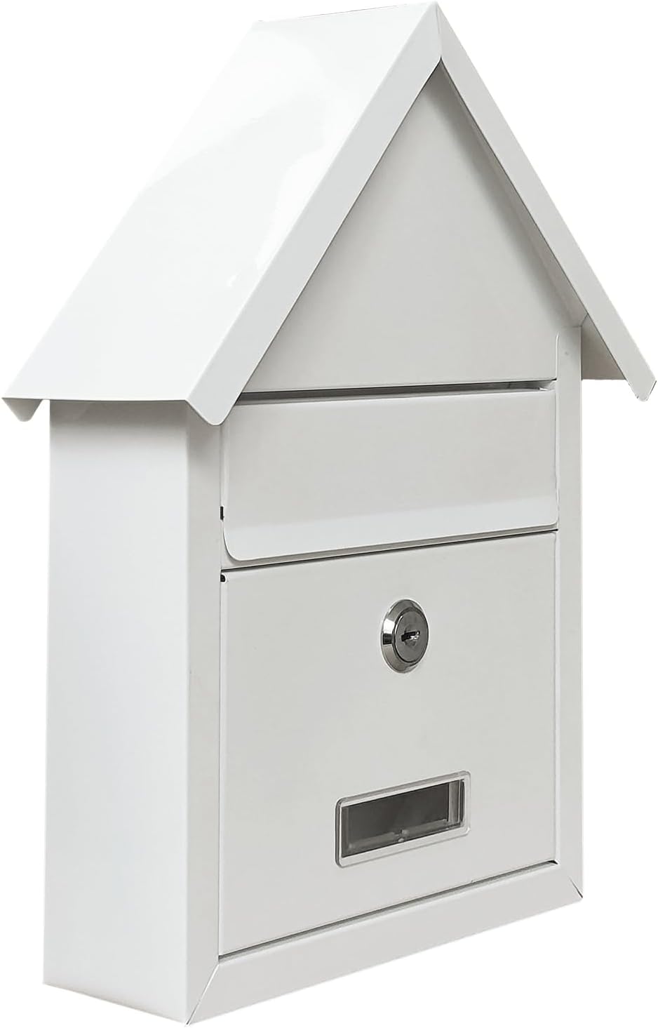 Briefkasten Amin Weiss mit Spitzdach zur Wandmontage HTI living
