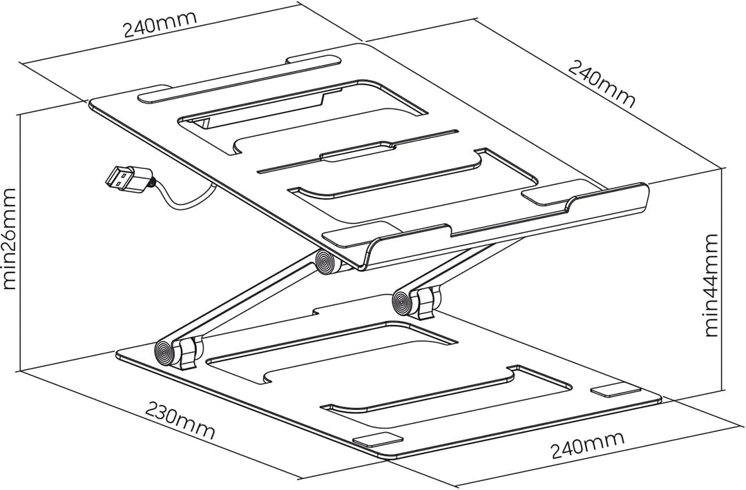 myWall Laptop Ständer HT17L, Ergonomische Laptop-Halterung für den Schreibtisch, Notebook und MacBoo