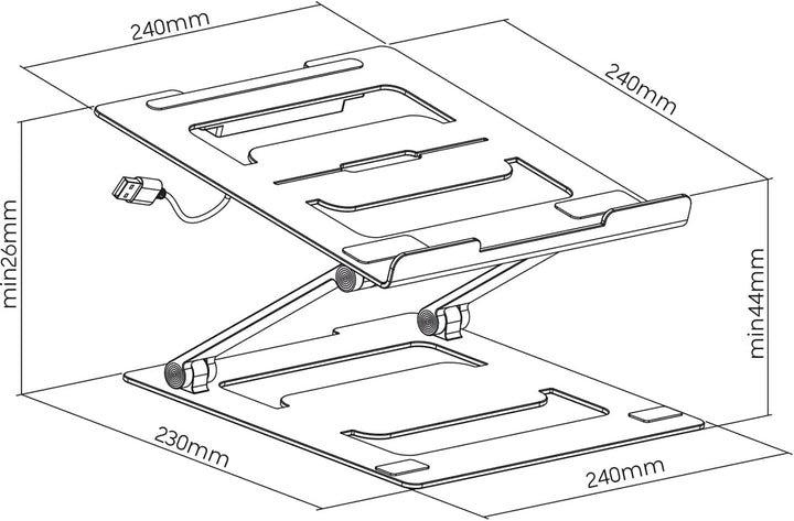 myWall Laptop Ständer HT17L, Ergonomische Laptop-Halterung für den Schreibtisch, Notebook und MacBoo