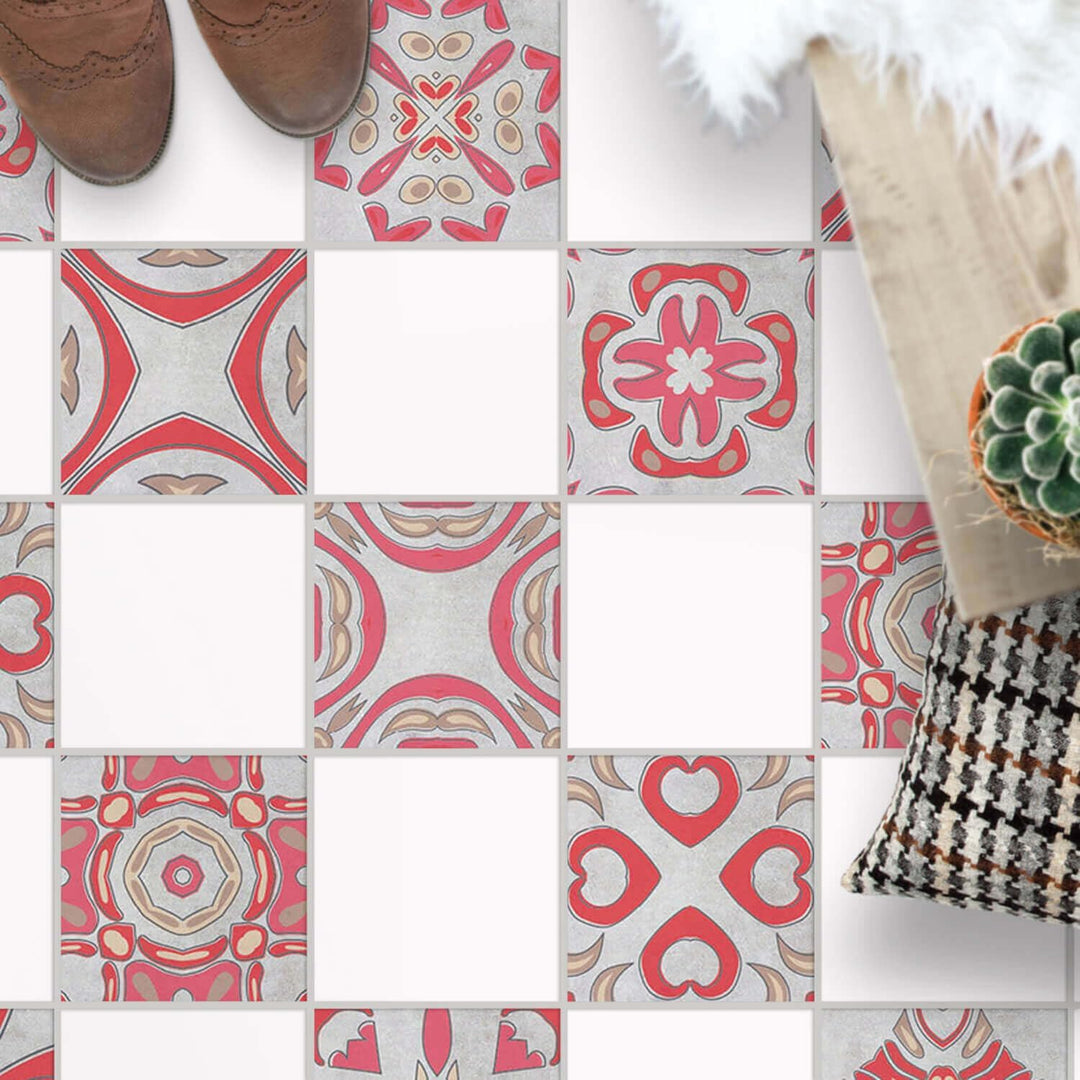 Selbstklebende - [ Bodenfliese - Fliesen für Boden ] - Aufkleber Folie Sticker für Boden-Fliesen - K