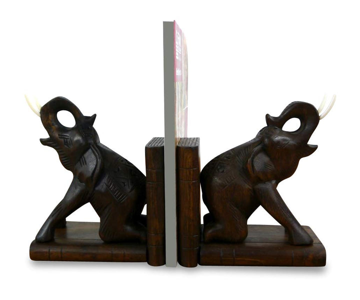 livasia Elefanten Buchstützen, Buchständer, Buchaufsteller, Holzbuchstützen, Tablethalter (Handarbei