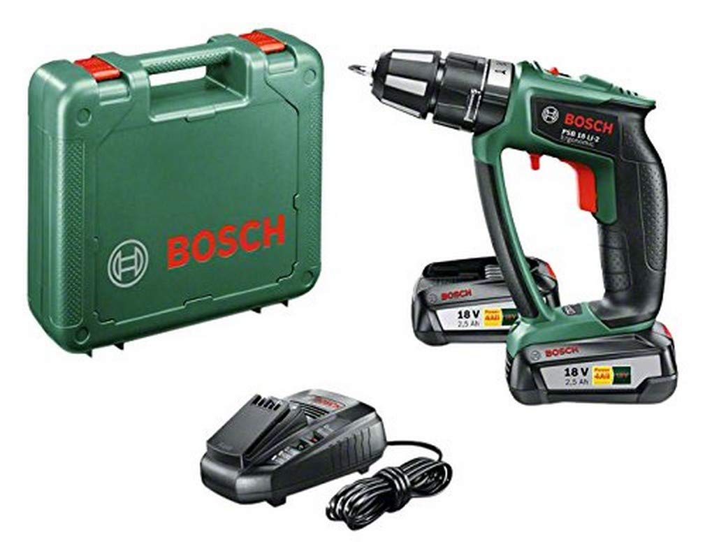Bosch Home and Garden Bosch Akku Schlagbohrschrauber PSB 18 LI-2 Ergonomic (2 Akku, 18 Volt System,