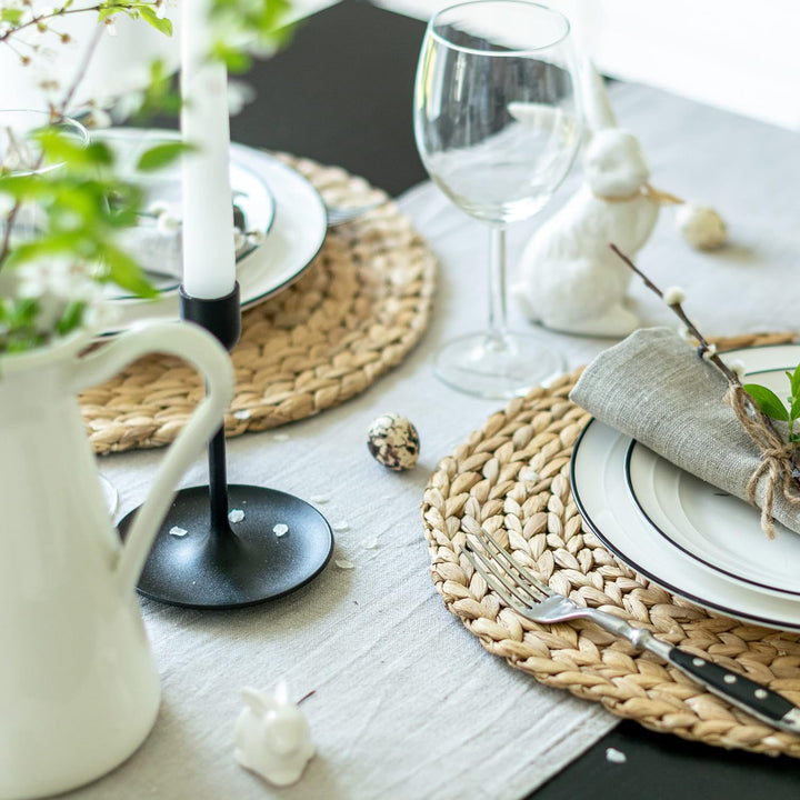 Varvara Home Tischläufer Leinen Natur | Tischläufer Leinenoptik 100cm lang | Tischläufer Landhaussti