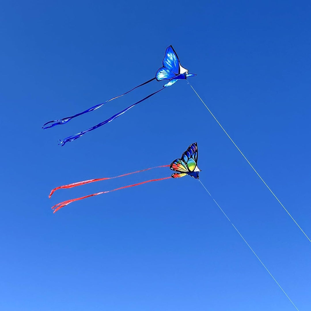 Simxkai Drachen für Kinder und Erwachsene, einfach zu fliegen, grosser Drachen für Anfänger 2 Blauer