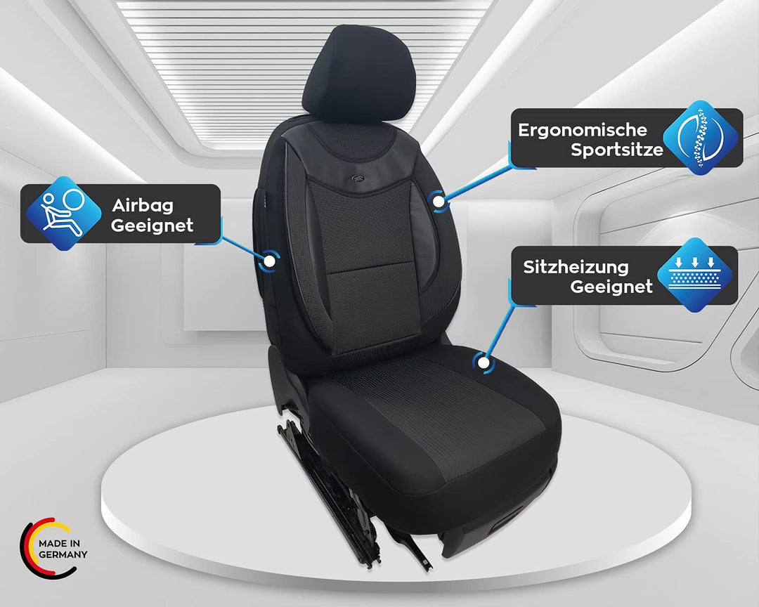 BREMER SITZBEZÜGE Mass Auto Schonbezüge kompatibel mit VW ID.3 Fahrer &amp; Beifahrer Set ab 2020 / Auto