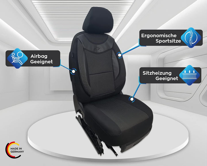 BREMER SITZBEZÜGE Mass Auto Schonbezüge kompatibel mit VW ID.3 Fahrer &amp; Beifahrer Set ab 2020 / Auto