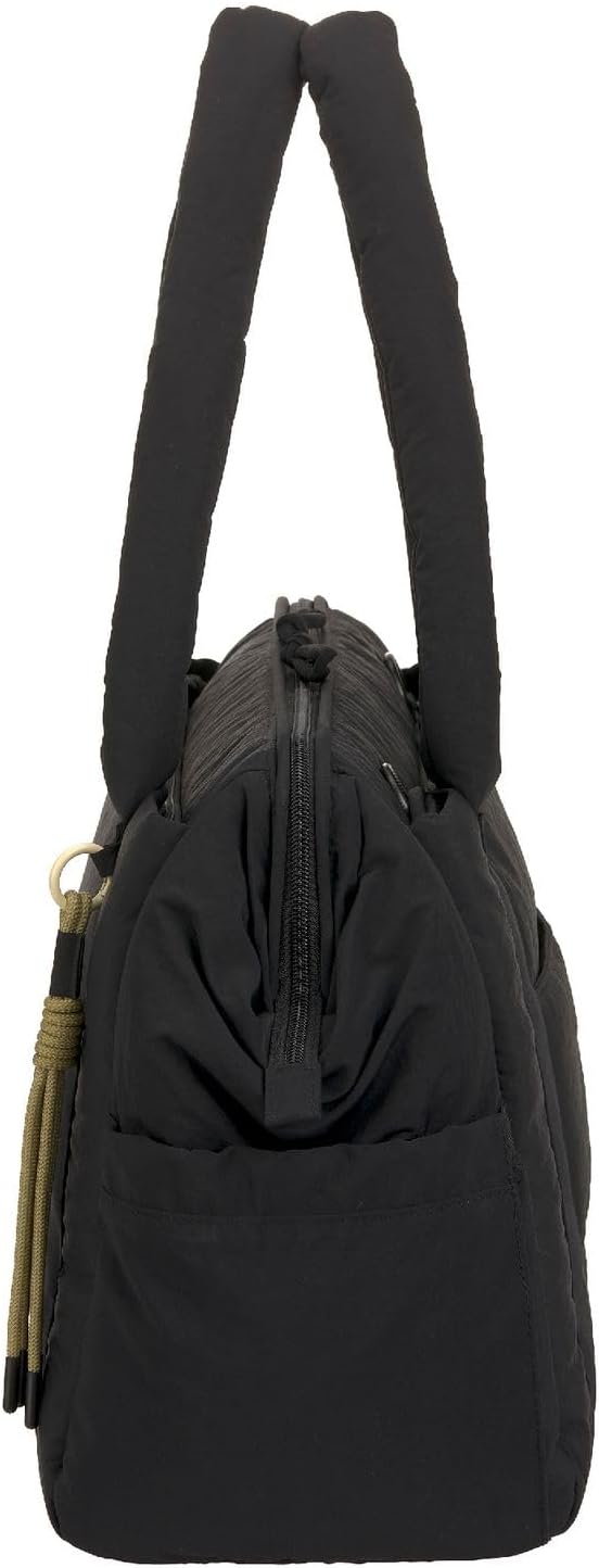 LÄSSIG Wickeltasche Schultertasche mit Laptopfach Yula Weekender Black schwarz