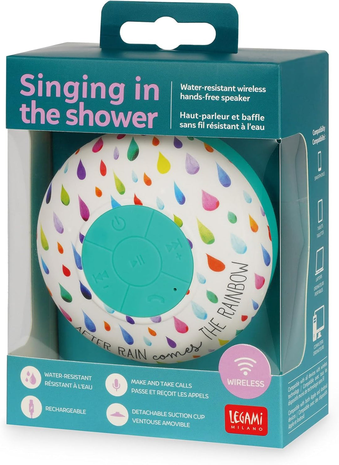 Legami – wasserdichte Wireless-Freisprecheinrichtung und Lautsprecher, Singing in the Shower, After