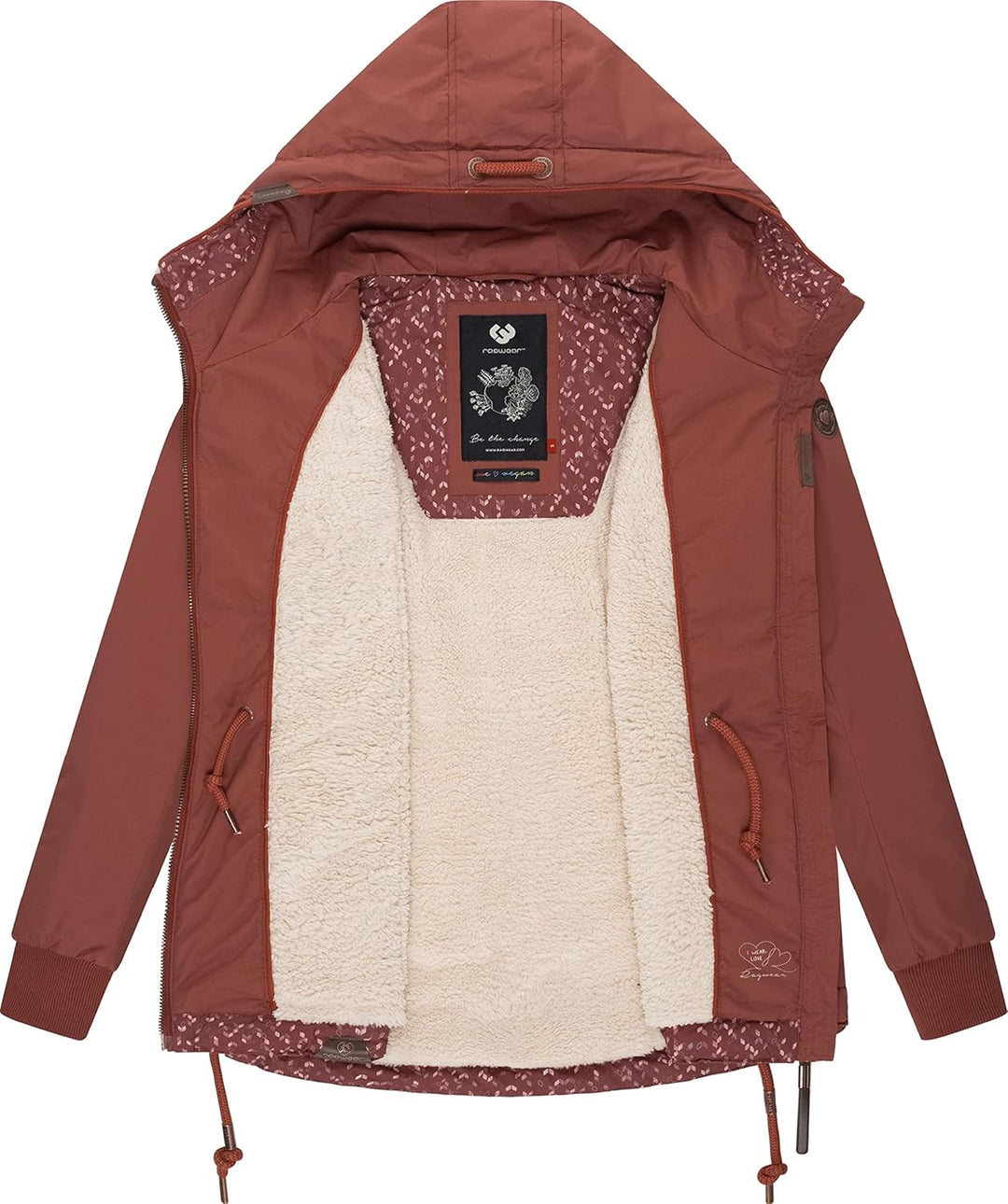 Ragwear Damen Winterjacke Outdoorjacke wasserdicht mit Kapuze YM-Danka XS-6XL L Terracotta022, L Ter