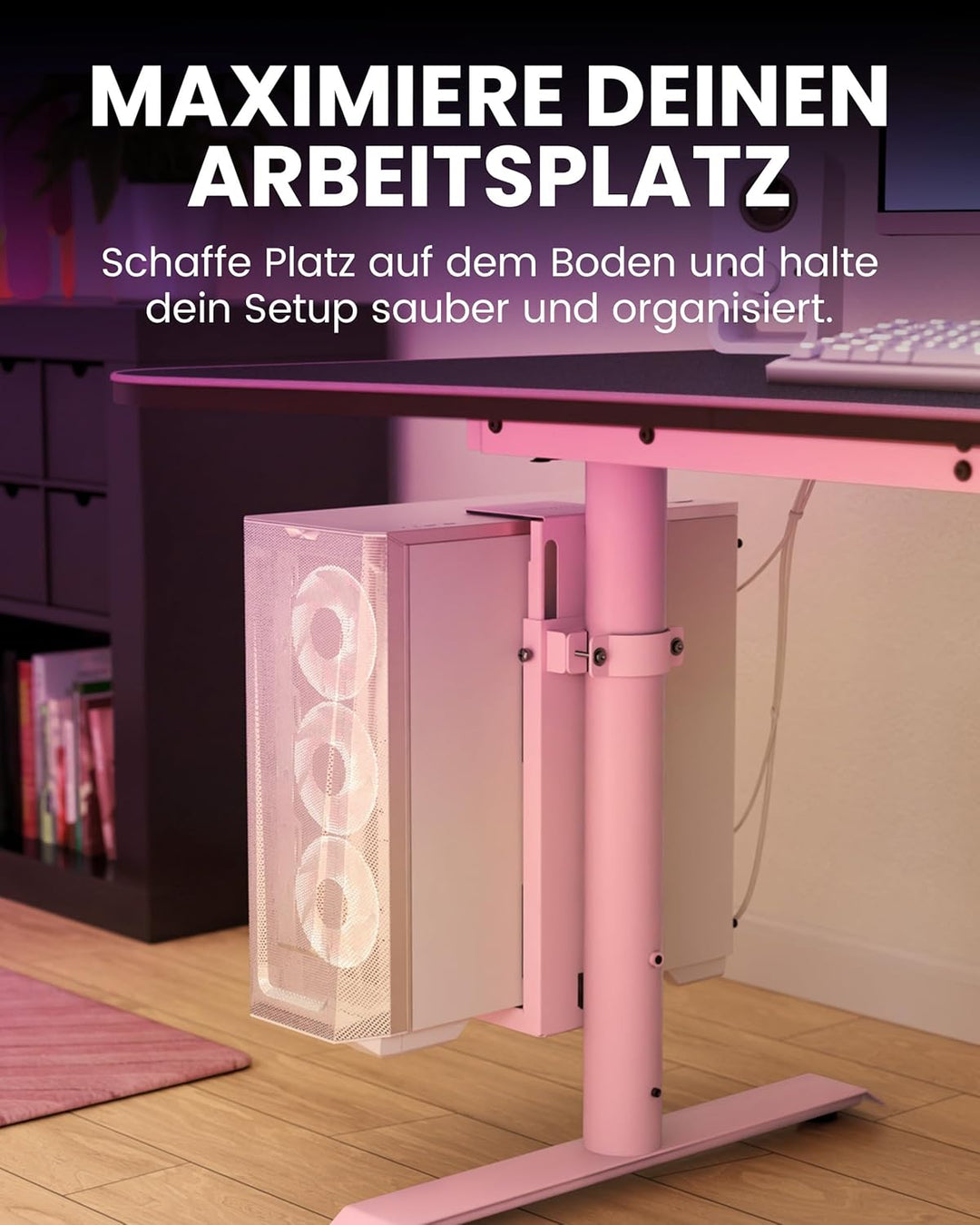 Arozzi Arena PC Mount (Pink) Pink PC Mount, Pink PC Mount