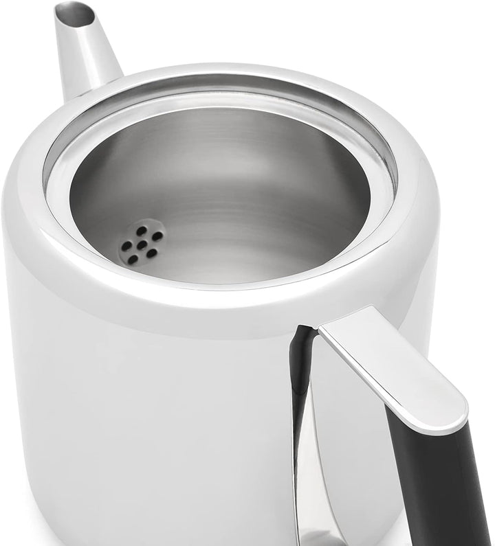 Bredemeijer glänzende doppelwandig isolierte Edelstahl Teekanne 1.1. Liter 1.1 Silber, 1.1 Silber