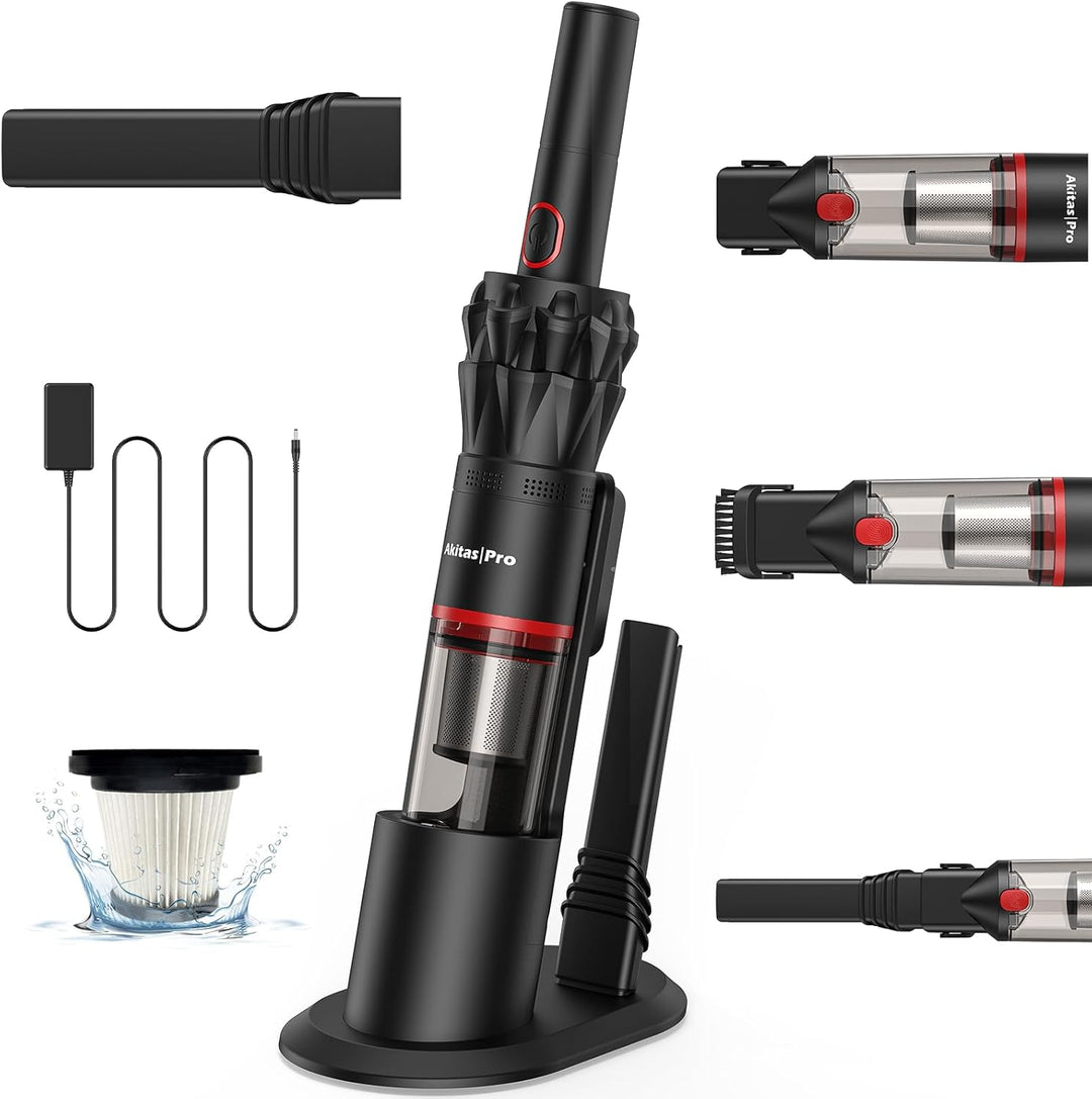 Akitas Pro H2 Handstaubsauger, Handstaubsauger Akku - 0,5 kg Ultra-Leichter Staubsauger: Bis zu 26 M