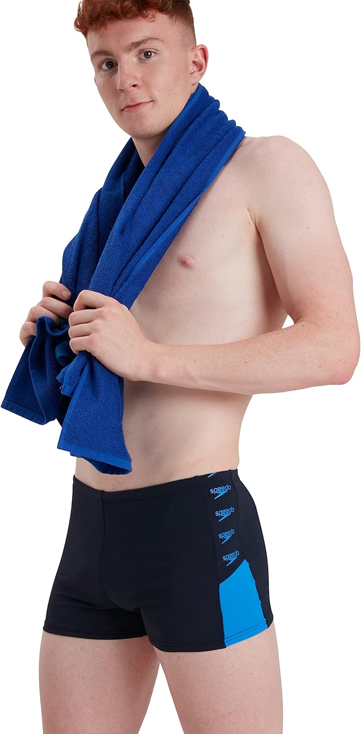 Speedo Herren Boom Logo Splice Aquashort (1er Pack) 3 Marineblau/Blau, 3 Marineblau/Blau