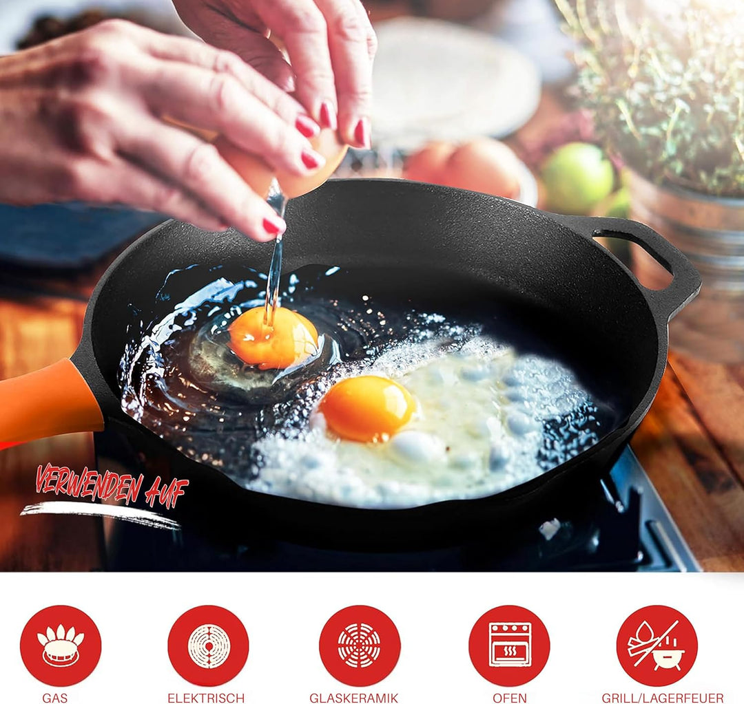 NutriChef Pfannenset- 2-Teilig, Bratpfanne- 32cm+27cm, Pan- Antihaftbeschichtet, Induktionspfanne- m