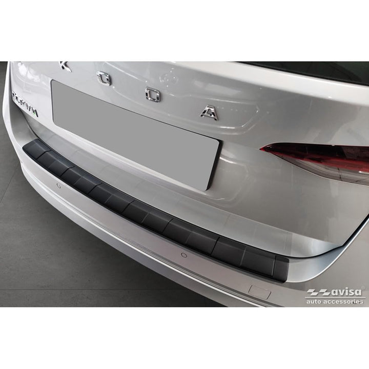 Avisa Matt-Schwarz Edelstahl Heckstossstangenschutz kompatibel mit Skoda Octavia Combi (NX5) inkl. R