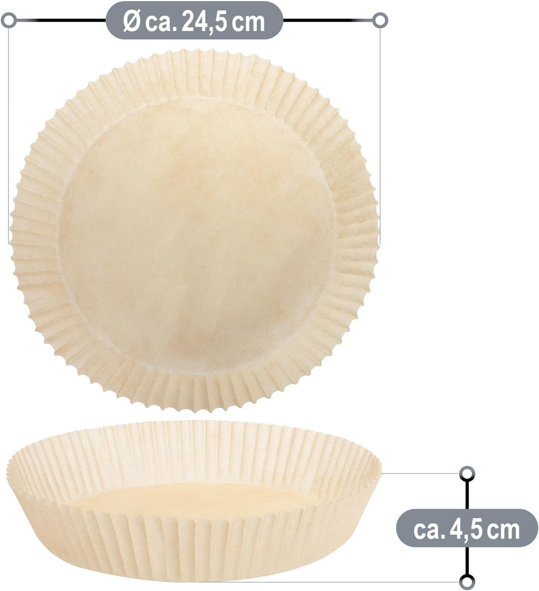 com-four® 100x Backpapier für Heissluftfritteuse - Airfryer Pergamentpapier Ø 20 cm - antihaftbeschi