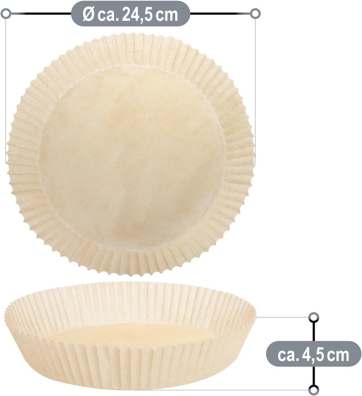 com-four® 100x Backpapier für Heissluftfritteuse - Airfryer Pergamentpapier Ø 20 cm - antihaftbeschi