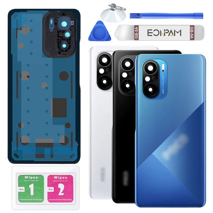 Eonpam Akkudeckel für Xiaomi Poco F3 Rückseite Glas Original Backcover Back Glas Ersatz Reparatur Se
