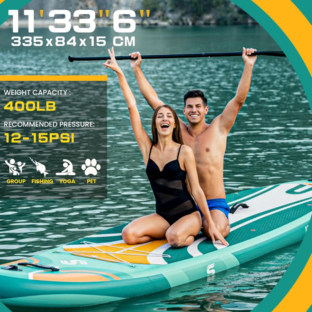 SantasupAufblasbares Stand Up Paddle Board 320/335cm Surfbrett SUP Komplettes Paddleboard Zubehör Ve