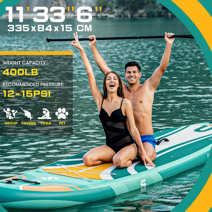 SantasupAufblasbares Stand Up Paddle Board 320/335cm Surfbrett SUP Komplettes Paddleboard Zubehör Ve