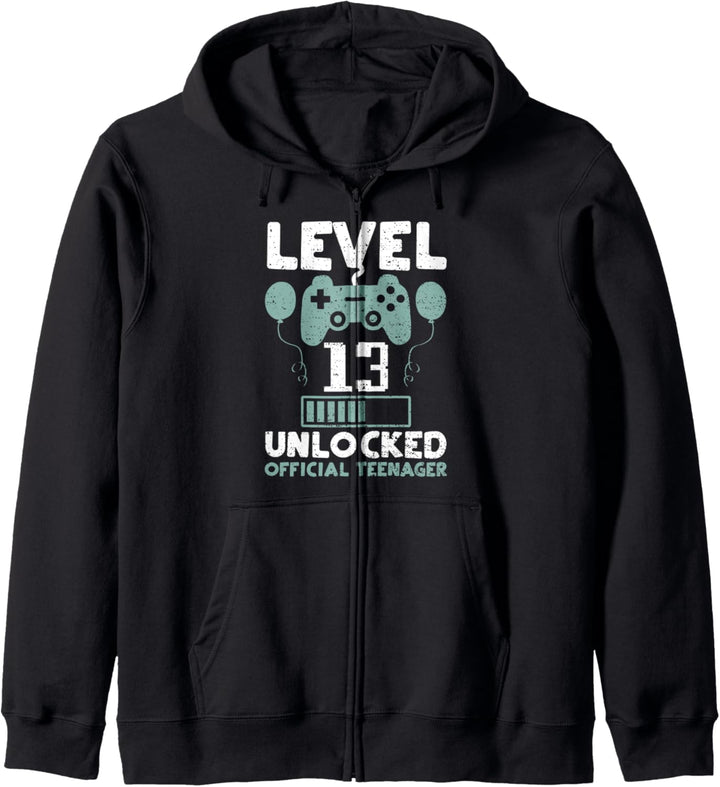 13. Geburtstag : Level 13 Unlocked - 13 Jahre Kapuzenjacke