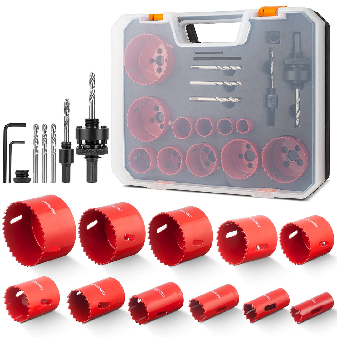 Lochsäge Set, Meinraum 19 PCS Lochkreissäge Bimetall mit 11 Sägeblättern 19mm-68mm, inklusiv 2 Schaf