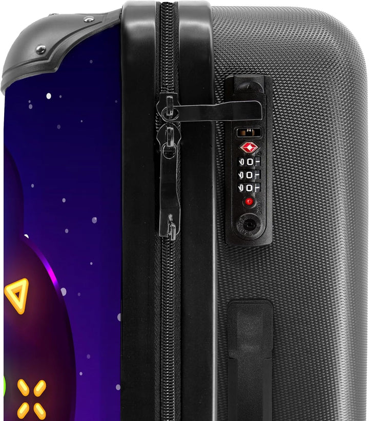 Reisekoffer Geschenk Junge Rollkoffer Reisekoffe Trolli Suitcase Koffer Gross Kinder - Gaming - Neon
