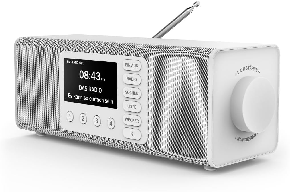 Hama Digitalradio mit Wecker (DAB Radio mit grossem Display, Küchenradio, DAB+, Seniorenradio mit ei